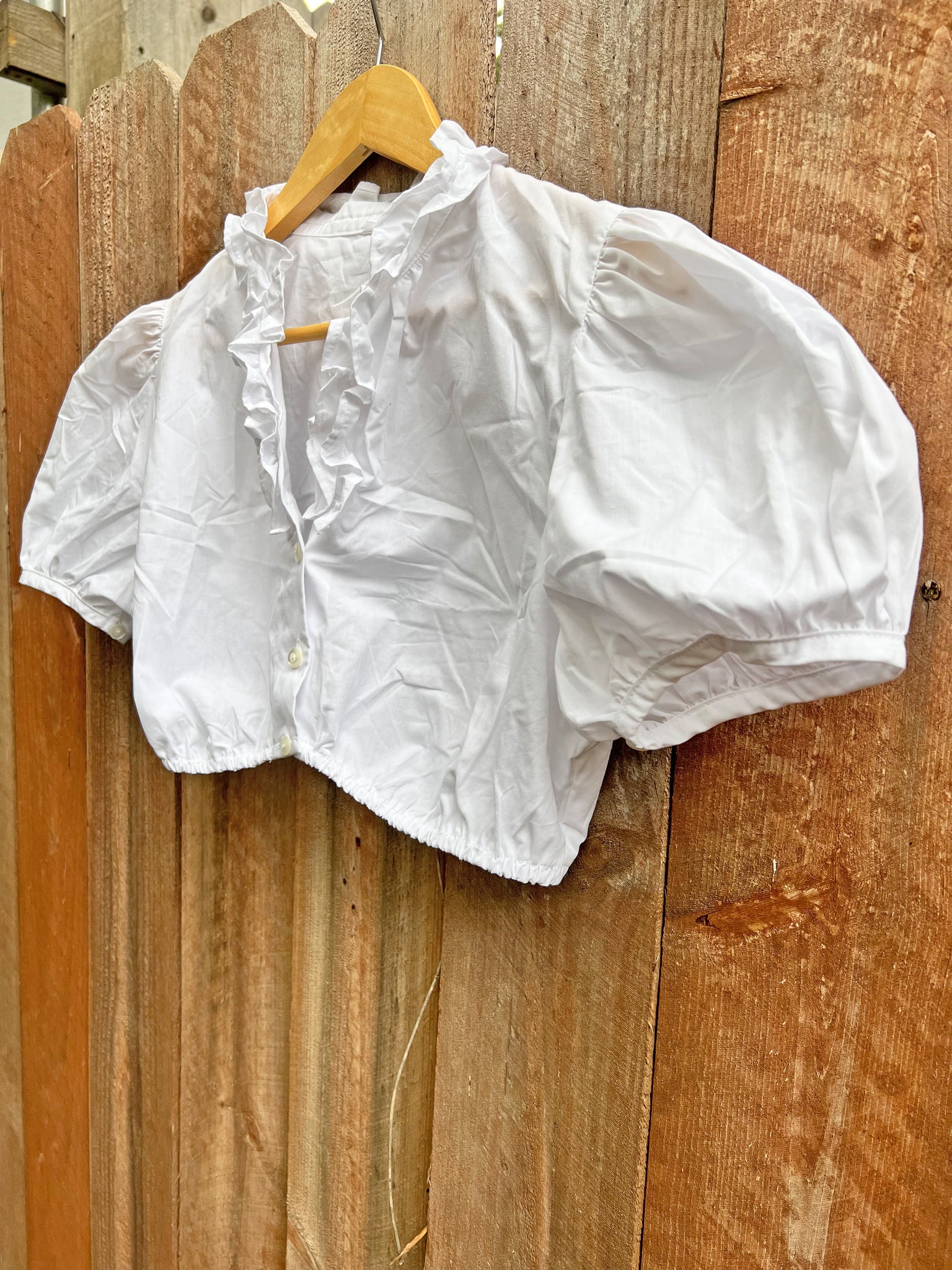 VINTAGE: Cotton Buttoned Crop Top