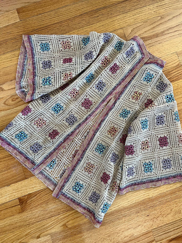 VINTAGE: Crocheted Patchwork Cardigan