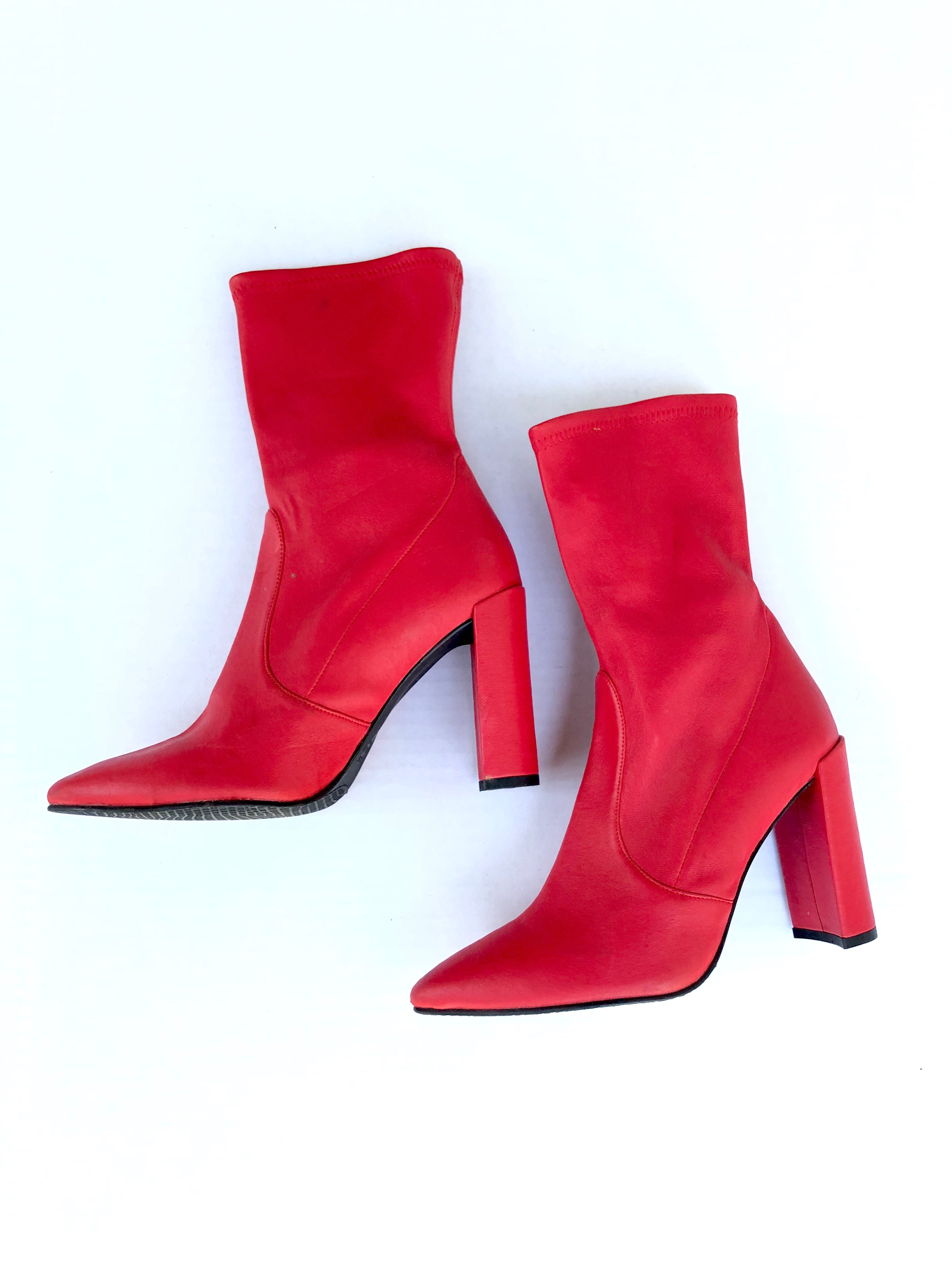 Red Leather Boots shops Stuart Weitzman